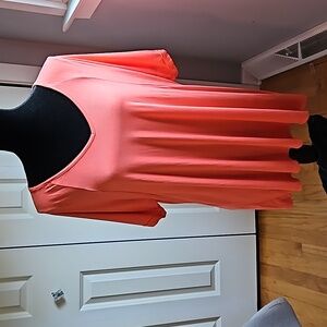 Emma's Closet coral raglan sleeves v-neck tunic top. Short sleeves. Larg…